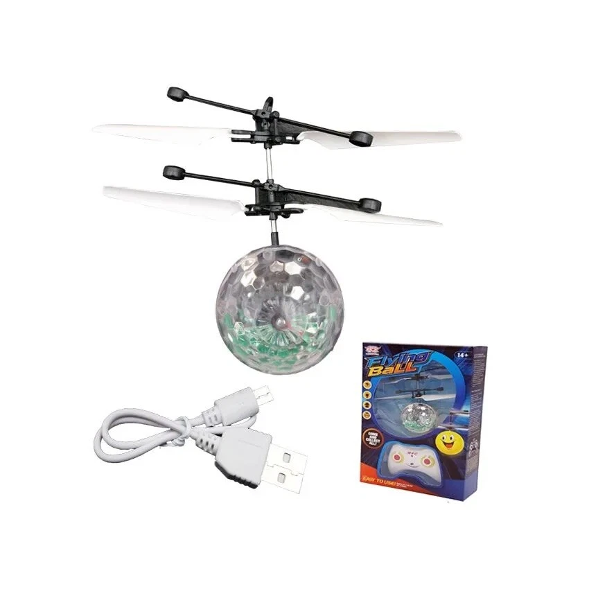 Flying Disco Ball RC Toy with LED Light - Induction Helicopter Gift for Kids - Image 2 of 4