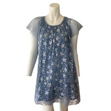 Epic Threads Dress Periwinkle Silver Stars Girls Size Large
