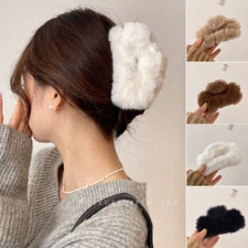 Big Faux Fur Hair Claws Fluffy Furry Catch Clip Barrettes Plush Hair Accessories