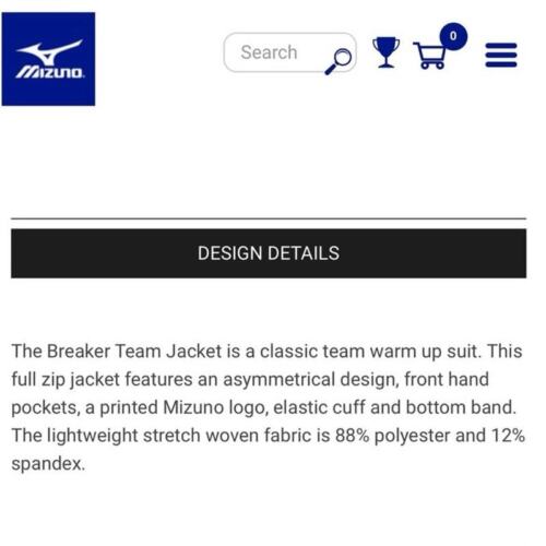 MIZUNO Medium Breaker Team Jacket - Picture 3 of 14