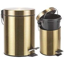 Stainless Steel 3L Pedal Bin Kitchen Bathroom Bedroom Rubbish Waste Inner Basket