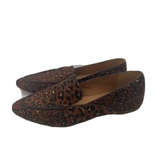 Madewell Womens Frances Skimmer Loafer Size 6 Calf Hair Leopard Printed Leather