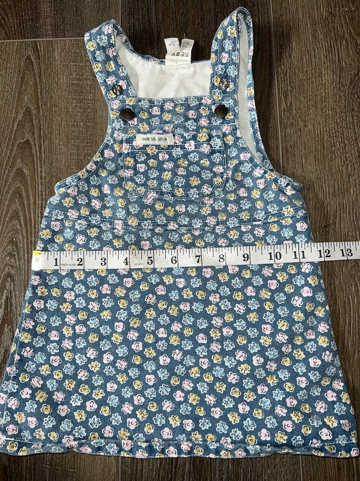 Vestido de bebé vintage raro Guess denim floral 2 años  Foto 2 de 4