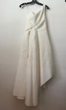 NWT ASOS Asymmetric Ribbed Heavy Hi-Low One shoulder White Dress Sz 4 tall