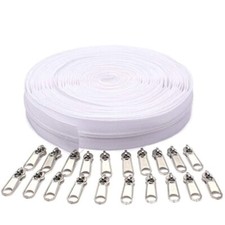 10Yards Bulk Zippers 3 Nylon Coil Zippers By The Yard with 20PCS Zipper Slide