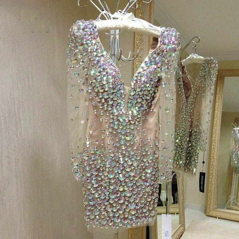 Short bling prom dresses sales