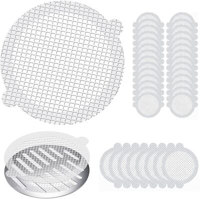 10-Pack Drain Filter Stickers – Disposable Mesh Covers For Shower, Sink & Floor Drains, Adhesive White Grid With Pull Tab, Hair Catcher