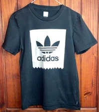 Adidas Men’s Trefoil Logo T-shirt Size Small Black White Short Sleeve Casual Tee