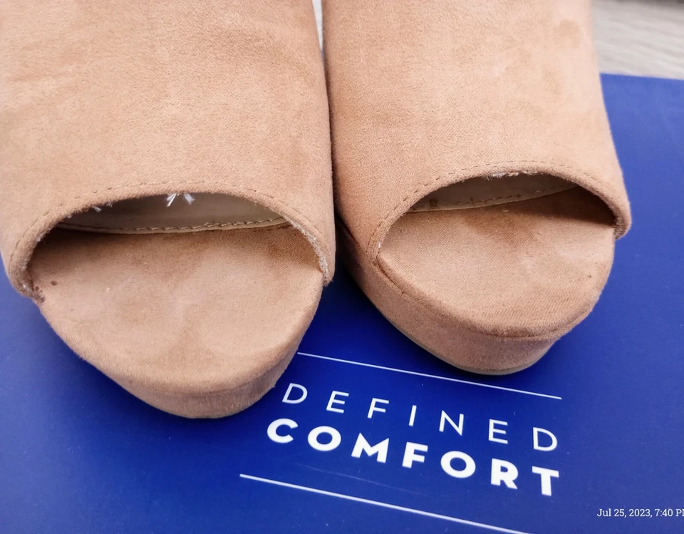 Botín al tobillo Apt9 Clerk para mujer talla 8 definido cómodo tacón alto imitación cuero Foto 4 de 4