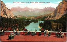 Rooftop Bow Valley CPR Hotel Banff Canadian Rockies PPL Sitting Area Postcard