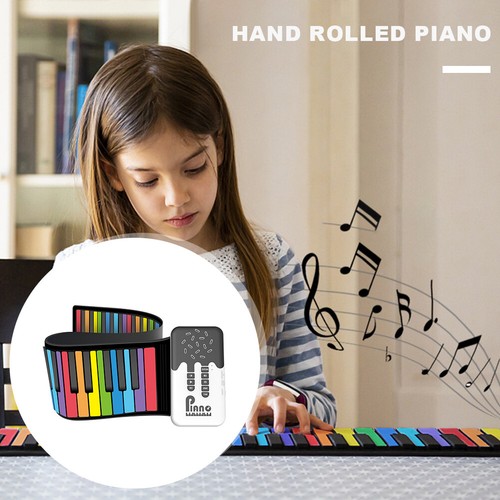 49 Keys Flexible Roll Up Piano USB Input Hand Pianos for Music Lovers Beginners - Imagen 5 de 12