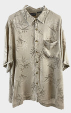 george mens short sleeve beige casual polo shirt silk/rayon