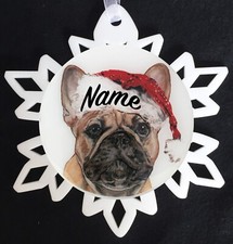 Santa French Bulldog Frenchie Dog Breed Personalized Christmas Ornament