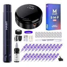 Mast Tattoo Kit Tour Air Rotary Tattoo Pen Machine Gun Kit Super Slim & Short