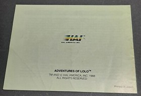 Adventures Of Lolo NES Nintendo ● Instruction Manual Only ● Free Shipping