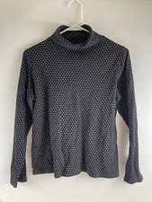 White Stag Sweater Women's Size M 8-1 Black Snowflakes Winter Turtleneck Holiday