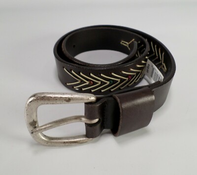 Gap Leather Belt Beaded Western Southwestern Brown 28 | eBay display picture 3