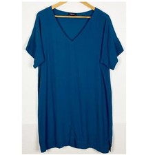 Madewell Novel Shift Dress Short Dolman Sleeve V Neck Blue Hematite Size Medium