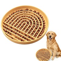 Antischlingnapf Hunde Schleckmatte Silikon Rutschfest Saugnapf Katzen Gelb 19Cm
