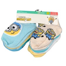 Minions Toddler Ankle Socks 10-Pack Size 12-24 Months Cotton Blend Multicolor