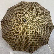 Fendi FF Zucca Long Umbrella Brown Italy Made Fashion Accessory Authentic