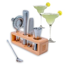 Bar Tool Set 6-Piece Cocktail Making Kit Jigger Muddler Strainer Tongs Spoon