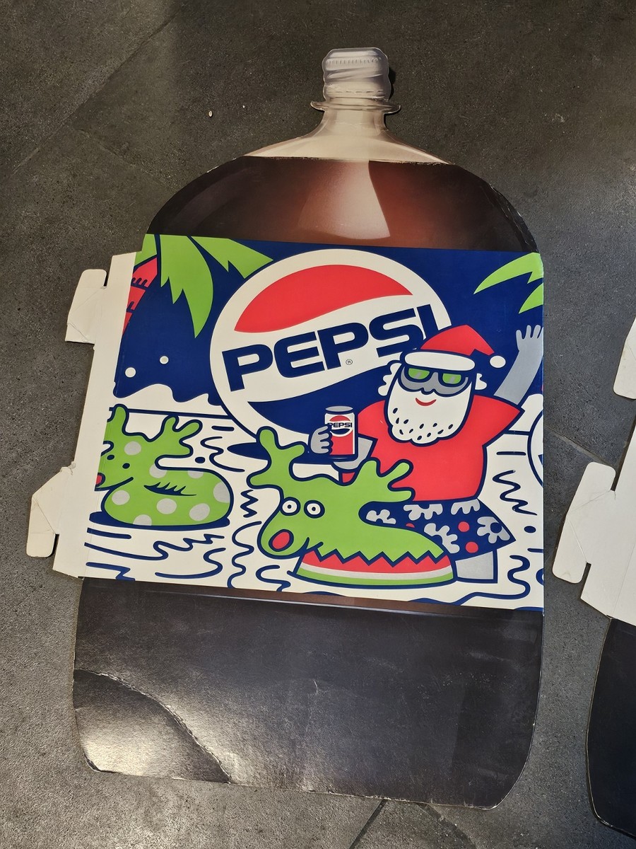 Pepsi 2 Liter 1990's Holiday Store Display Advertising Sign