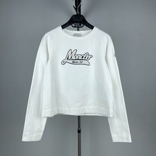 Moncler Kids White Cotton  Maglia Girocollo  Sweatshirt   Size 14 Anni / 164cm