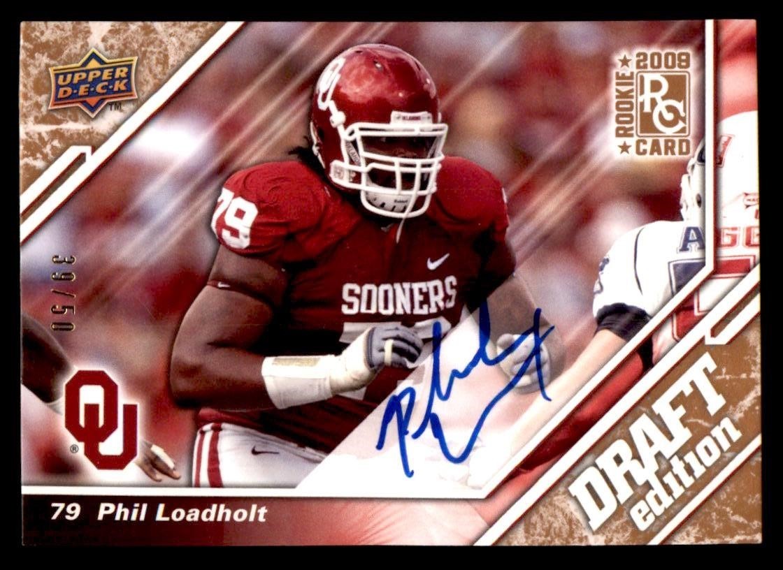 Phil Loadholt Upper Deck Draft Edition #45 Autograph Copper