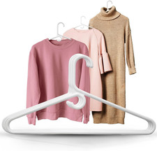   White Plastic Hangers - White Super Heavy Duty Clothes Hanger, Thick Strong St
