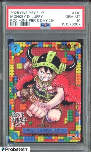 #4 2025 One Piece JP PCC One Piece Day '25 #110 Monkey D. Luffy PSA 10 GEM MINT
