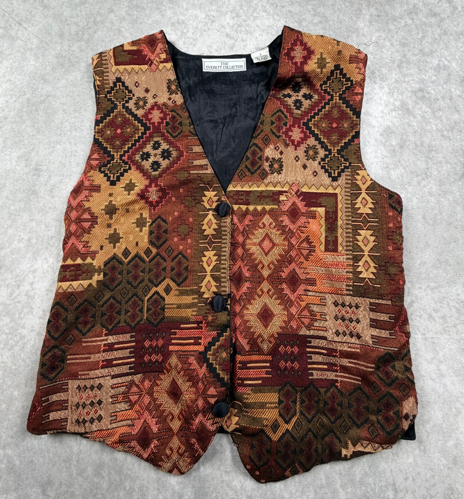 Everett Collection Vintage Womens Tapestry Vest Southwest Aztec Size S
