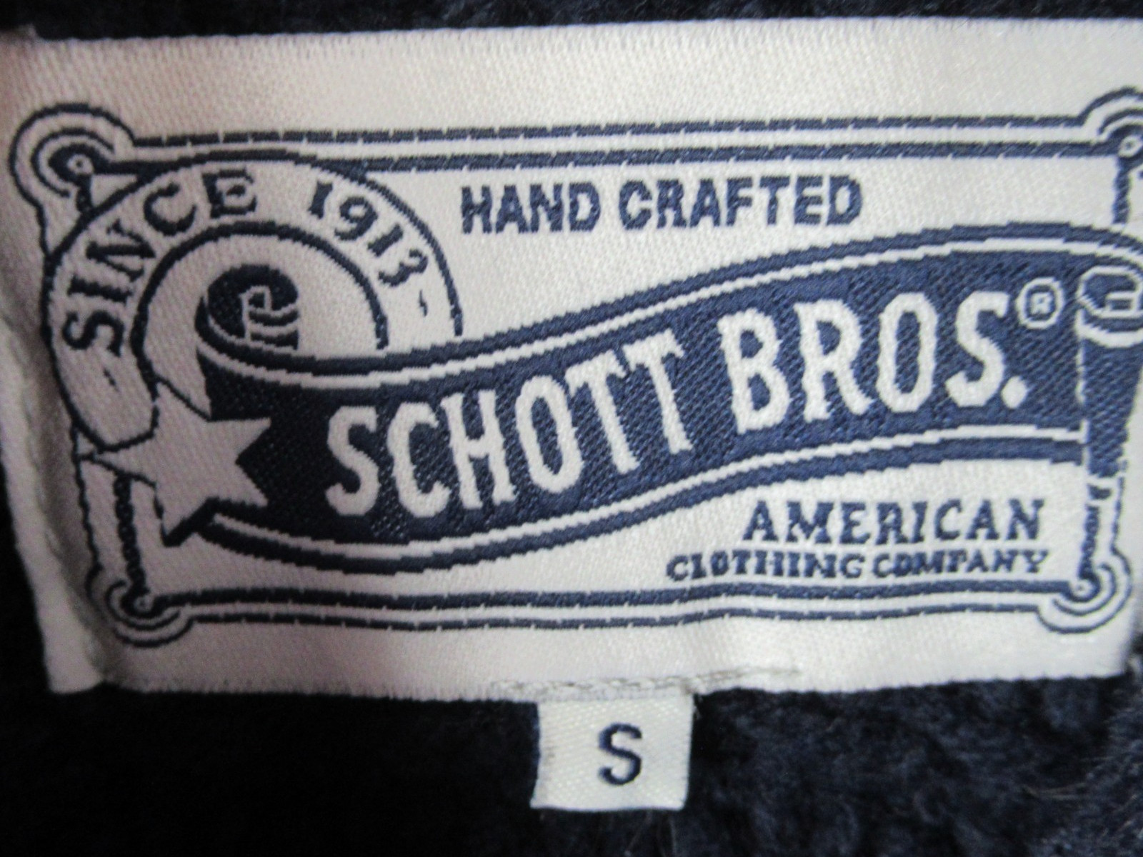 SCHOTT BROS Mens S Wool Blend Chunky Knit Sweater Shawl Collar Navy Blue