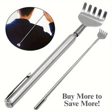 Telescopic Back Scratcher Extendable Portable Stainless Steel Skeleton Hand Tool
