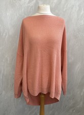 Love Yours Watermelon Pink Cozy Chunk Knit Texture Boat Neck Jumper 26-28 PB