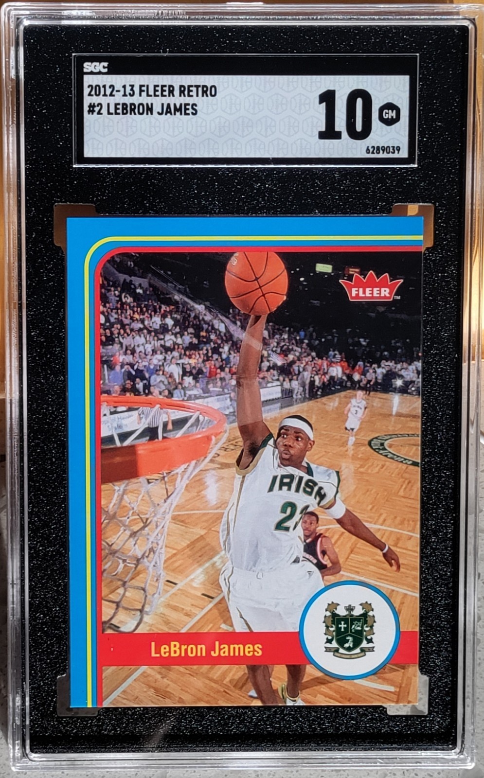 LeBron James SGC 10 GEM MINT 2012-13 Fleer Retro #2 Fighting Irish