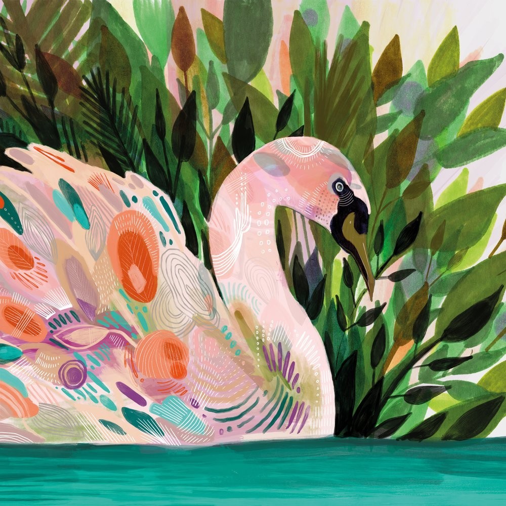 4 x Paper Napkins/33cm/3Ply/Decoupage/ Birds/Colourful Swan