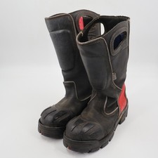 Fire-Dex FDXL100 Firefighting Boots Mens 9M Black Red Leather Vibram Safety Toe