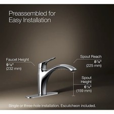 KOHLER Rival Single-Handle Kitchen Sink Faucet in Polished Chrome 30470-CP