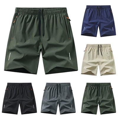 Gerade geschnittene Eisseide Herrenshorts für Training Laufen und Fitnessstudio