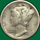 1921-D Mercury Dime Fine F Coin #37738