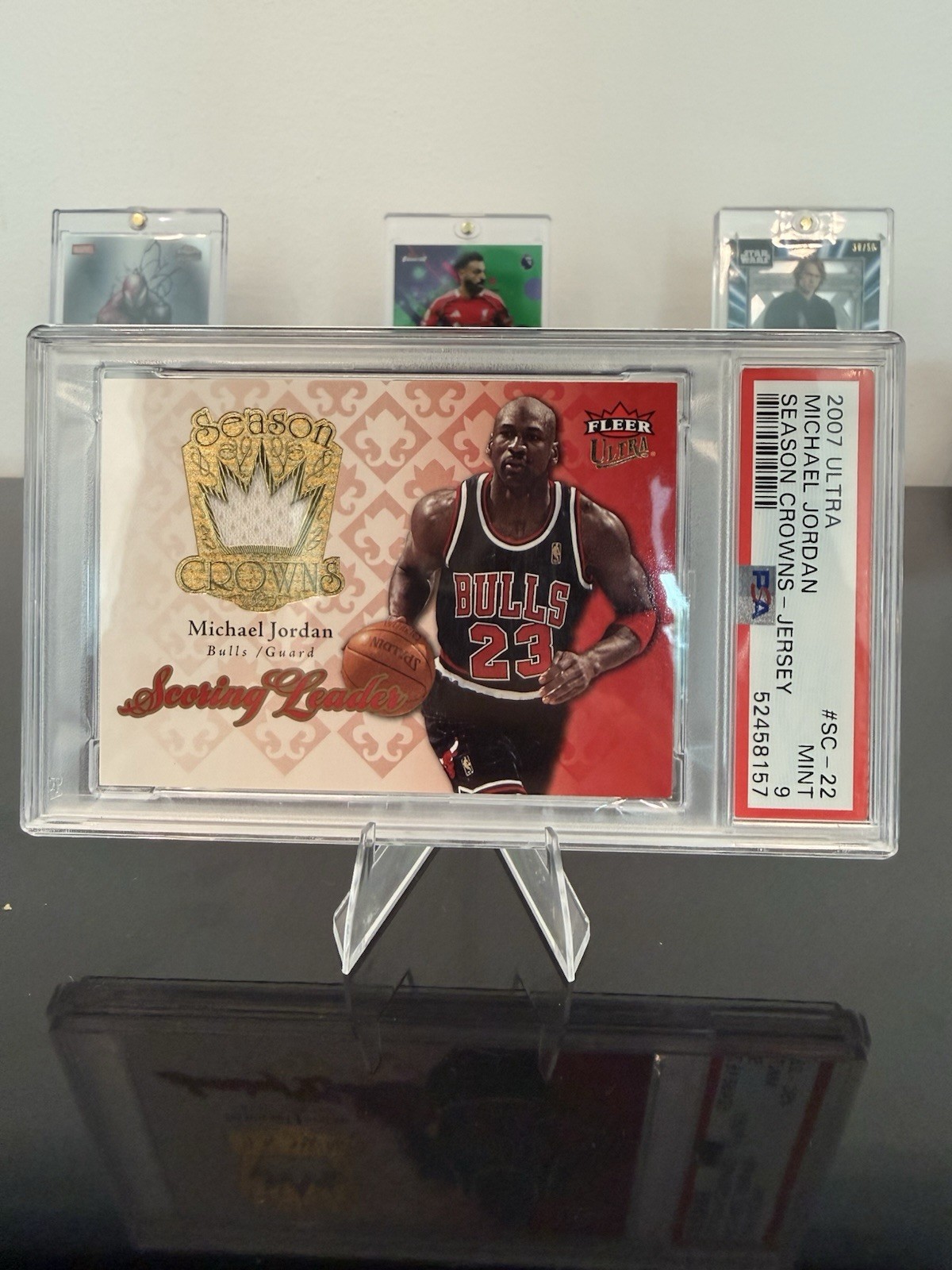 2007 Fleer Ultra Michael Jordan SC-22 Season Crowns Jersey Game Worn Patch PSA 9