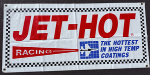 Jet-Hot Racing Garage Track Banner 60" X 28" Vinyl Poster Sign Man Cave