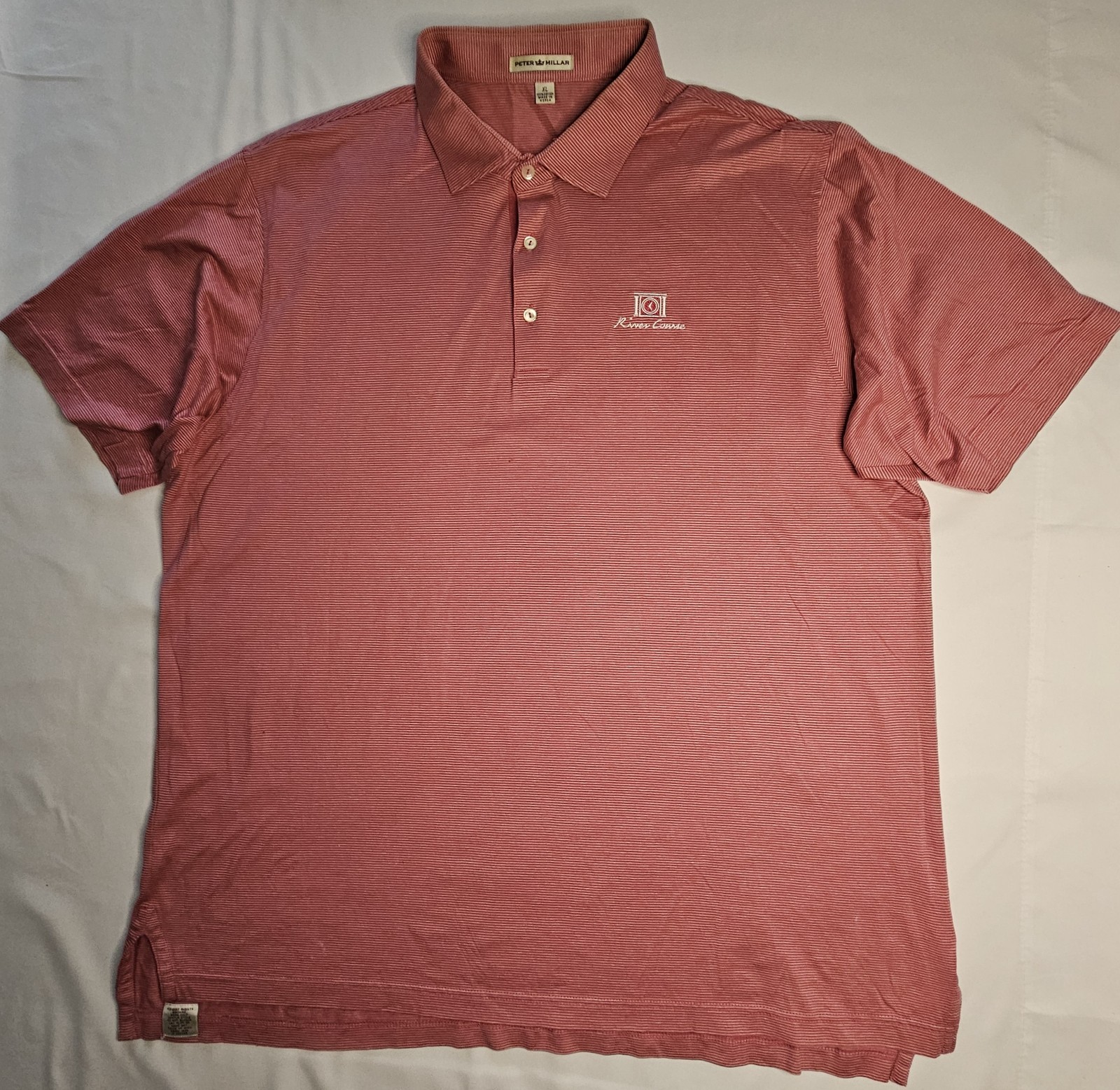 Mens Peter Millar Short Sleeve Striped Golf Polo Shirt Size XL - NICE