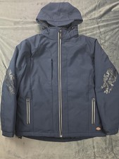 Dickies JW7019 Mens Large Navy Hooded Softshell Jacket Waterproof Work Coat