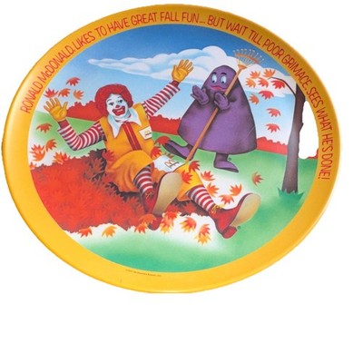 McDonald's 1987 Ronald McDonald Hamburglar Grimace Yellow Character Plate