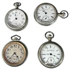 Elgin Waltham 18s 7J Antique Base Metal Pocket Watches Lot of 4 AS IS PW-176