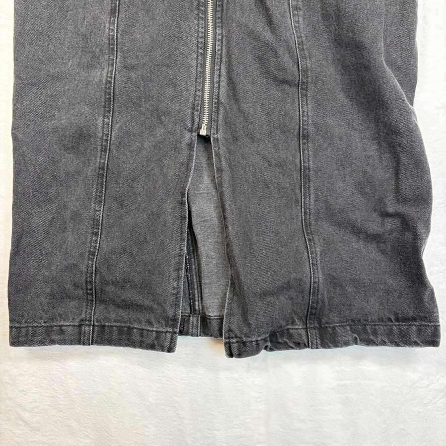 Future Collective Kahlana Brown Long Sleeve Denim Zip Front Black Dress Size 16