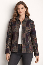 Coldwater Creek Tapestry Jacket Womens L Floral Patchwork NWT