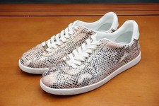 Paige Amy Shoes Womens Size 6 Beige Leather Sneaker Lace Up Casual Lined Padded